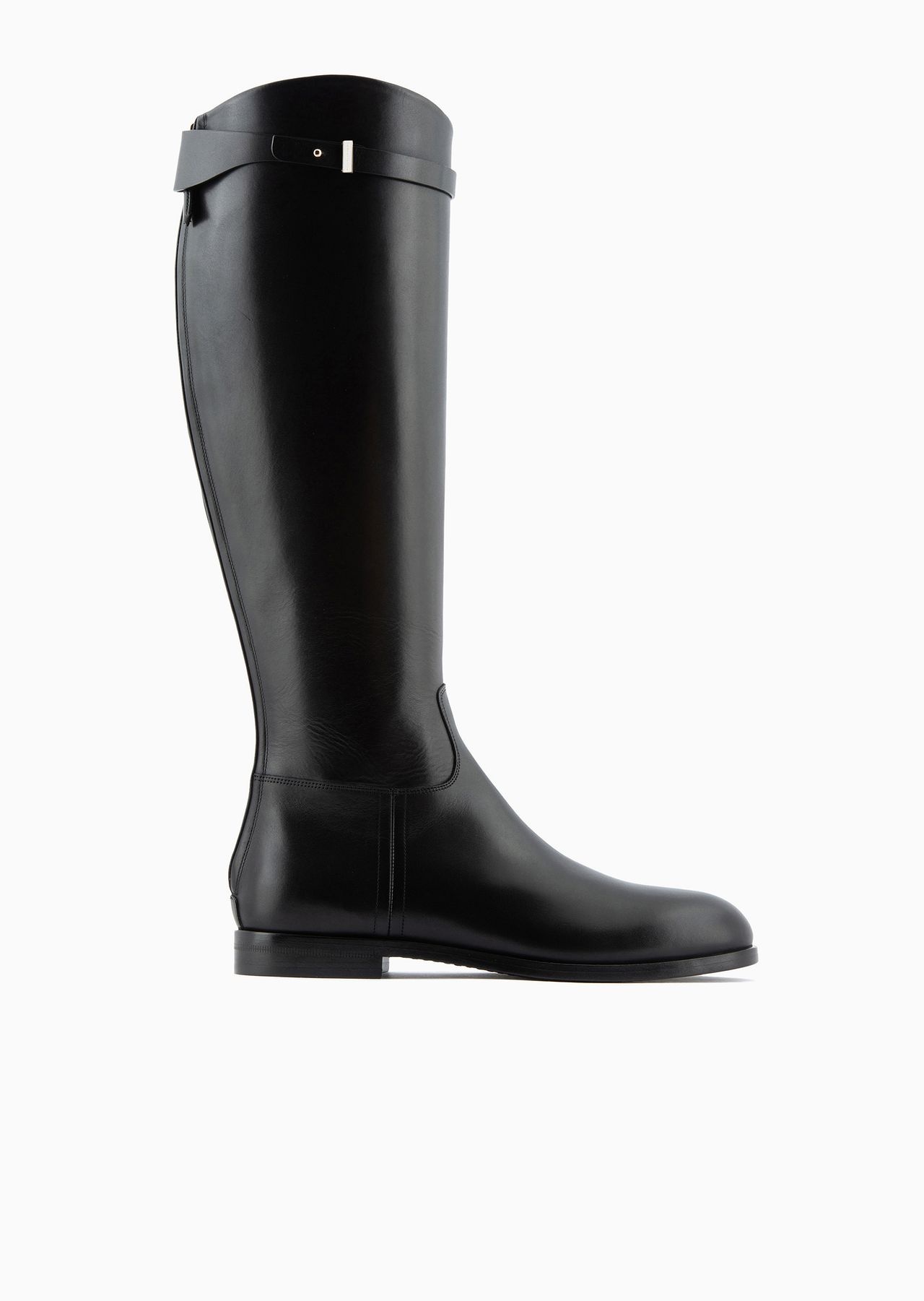 High-heeled, glossy leather boots - 1