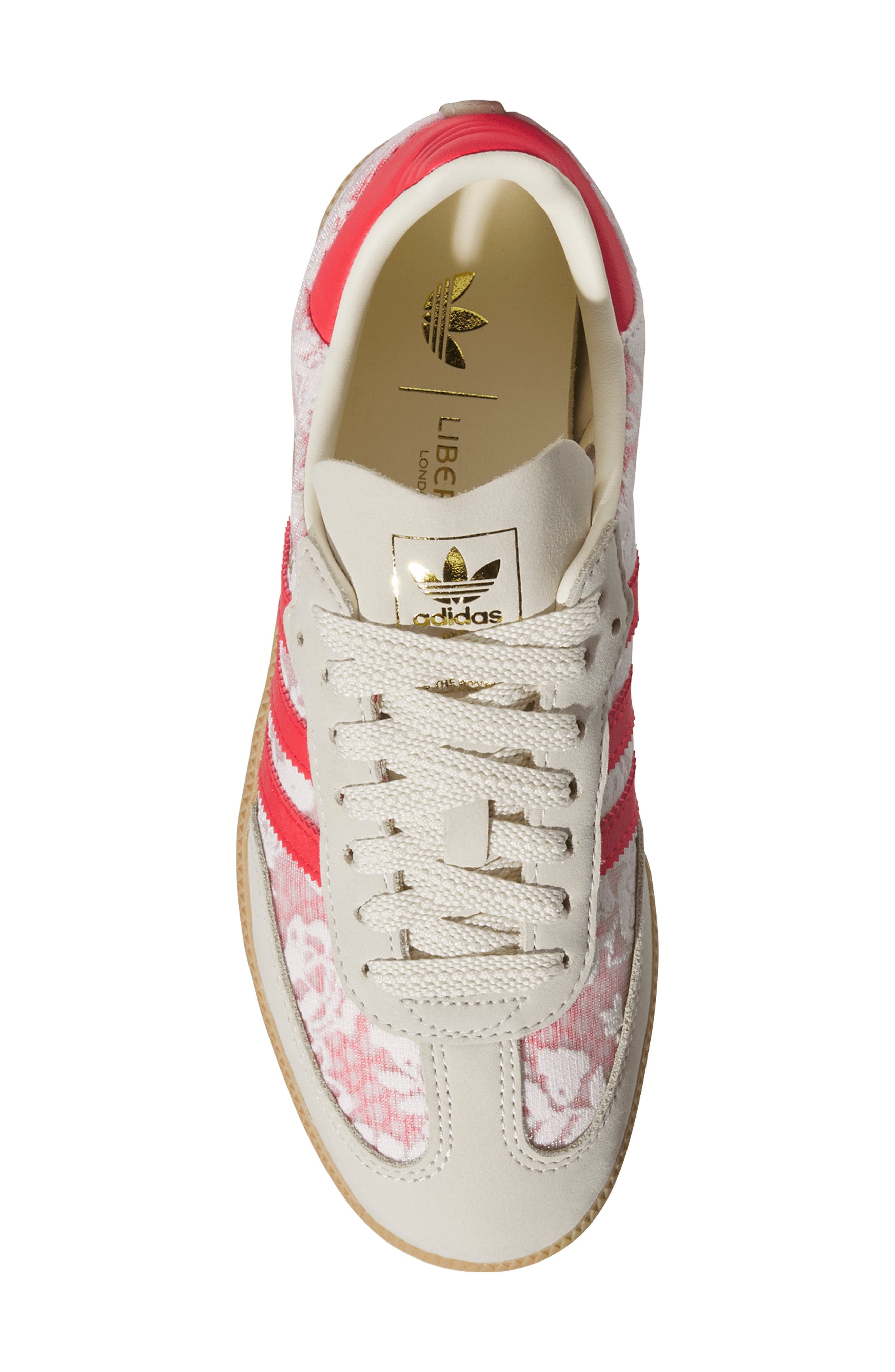 adidas x Liberty London Samba Sneaker in White/Cream White/scarlet at Nordstrom - 4