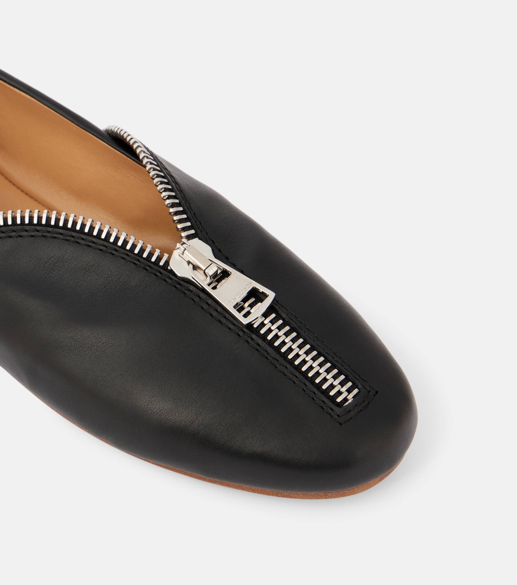 Biker leather ballet flats - 5