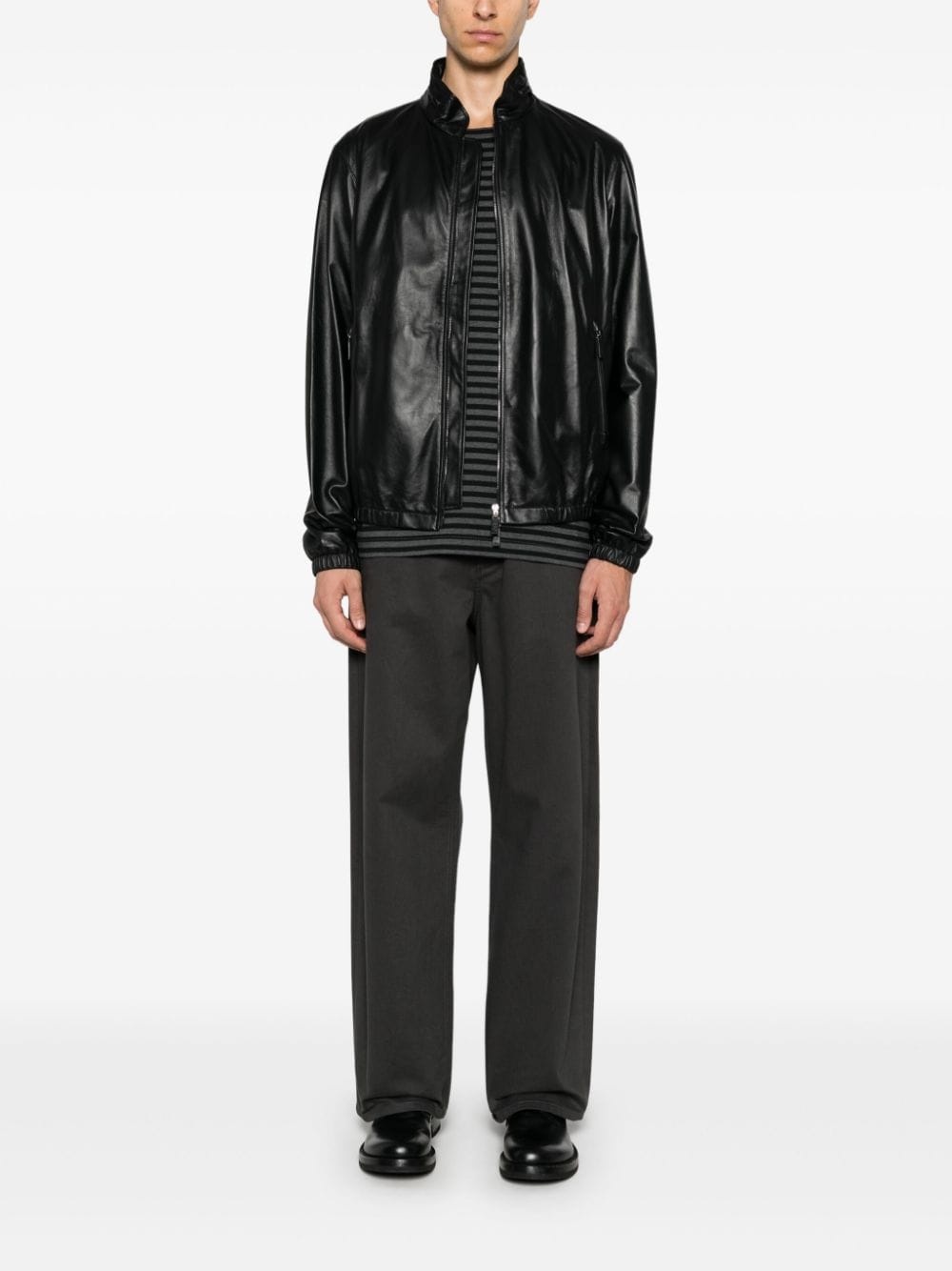 leather zipped jacket - 2