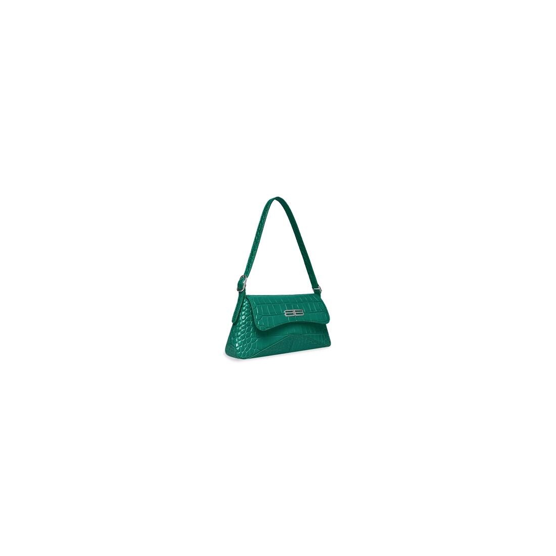 Women's Xx Small Flap Bag Crocodile Embossed in Green - 3