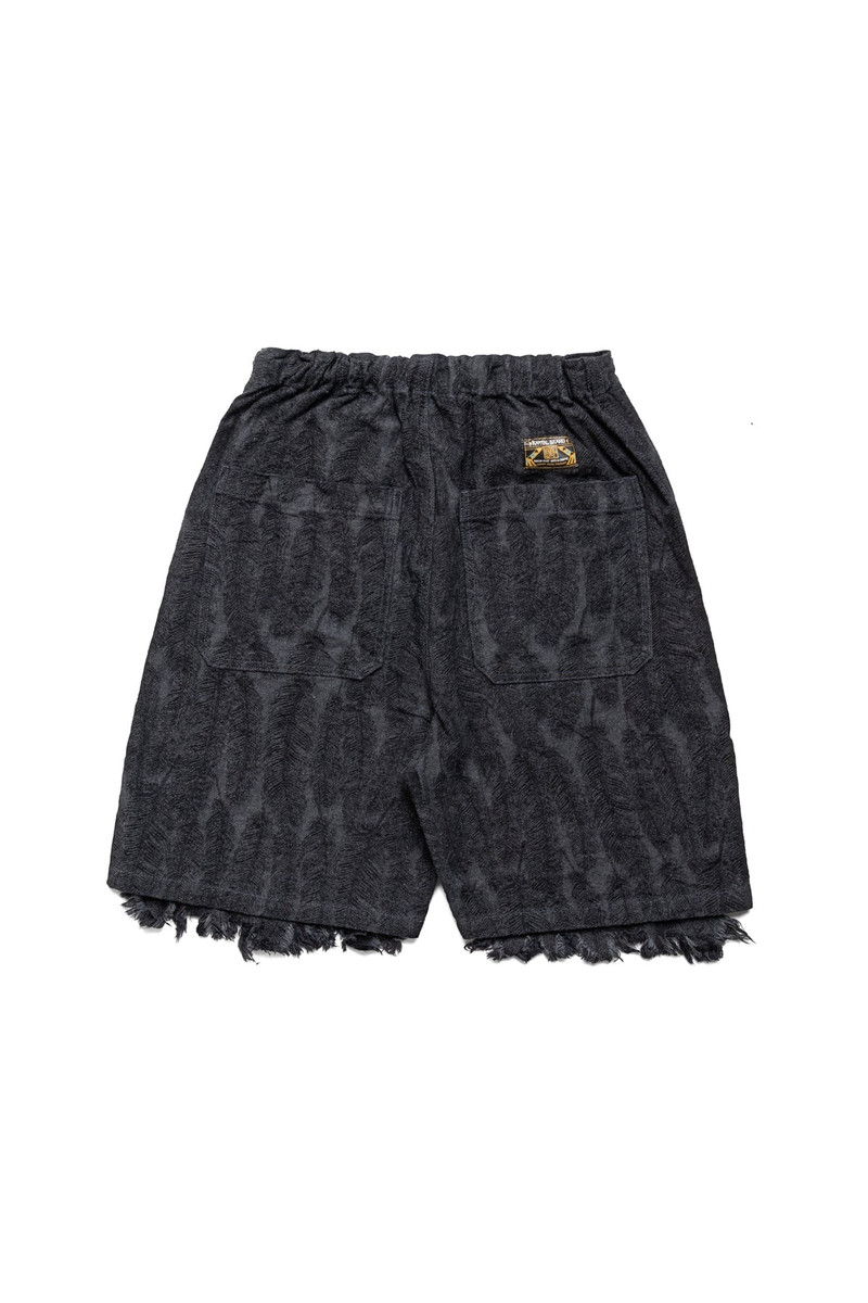 Kapital 12oz MAGPIE Denim W-Knee EASY Shorts - Black x Black outlook