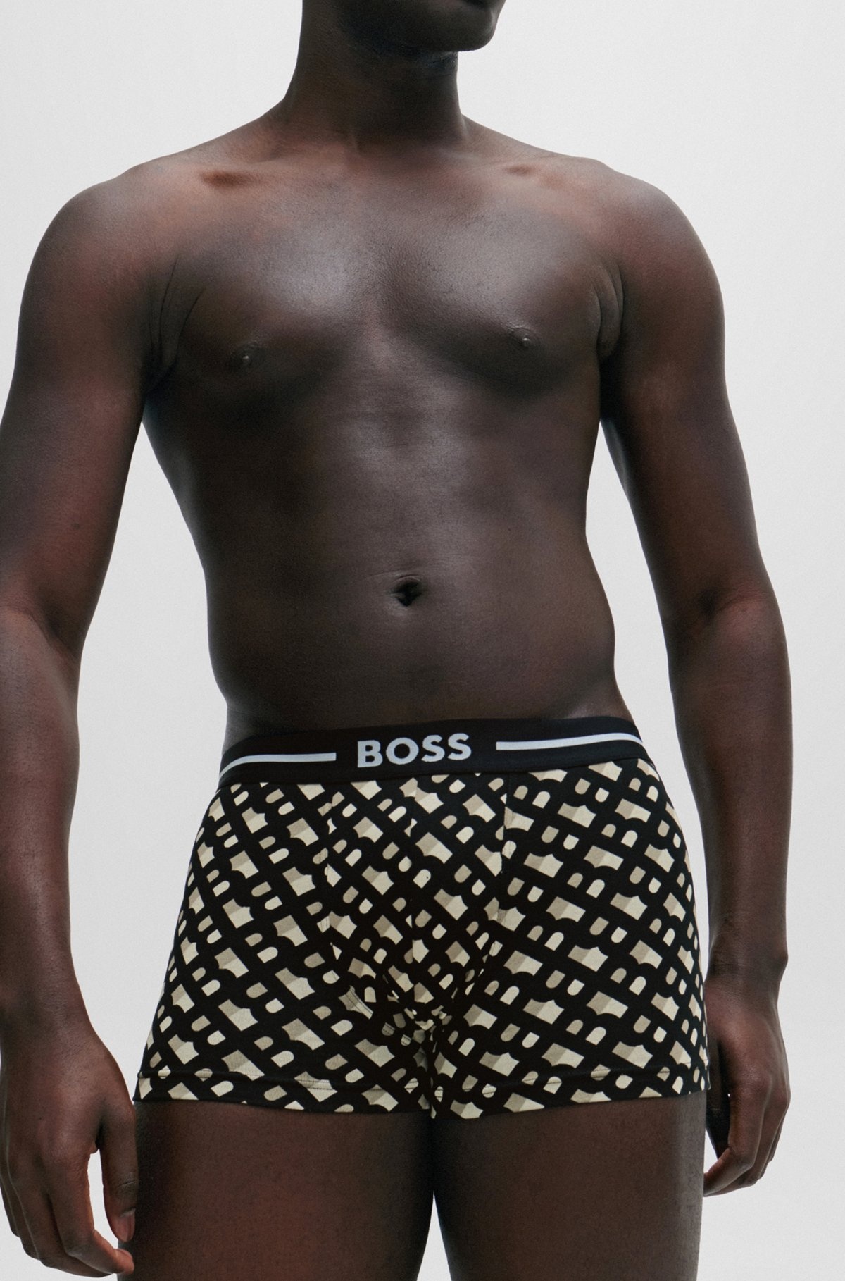 THREE-PACK OF STRETCH-COTTON TRUNKS WITH LOGO WAISTBANDS - 4