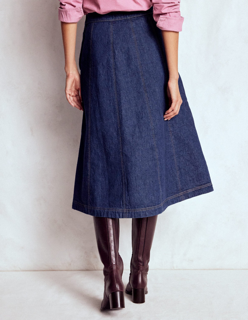 Joy Panelled Denim Skirt-indigo 4
