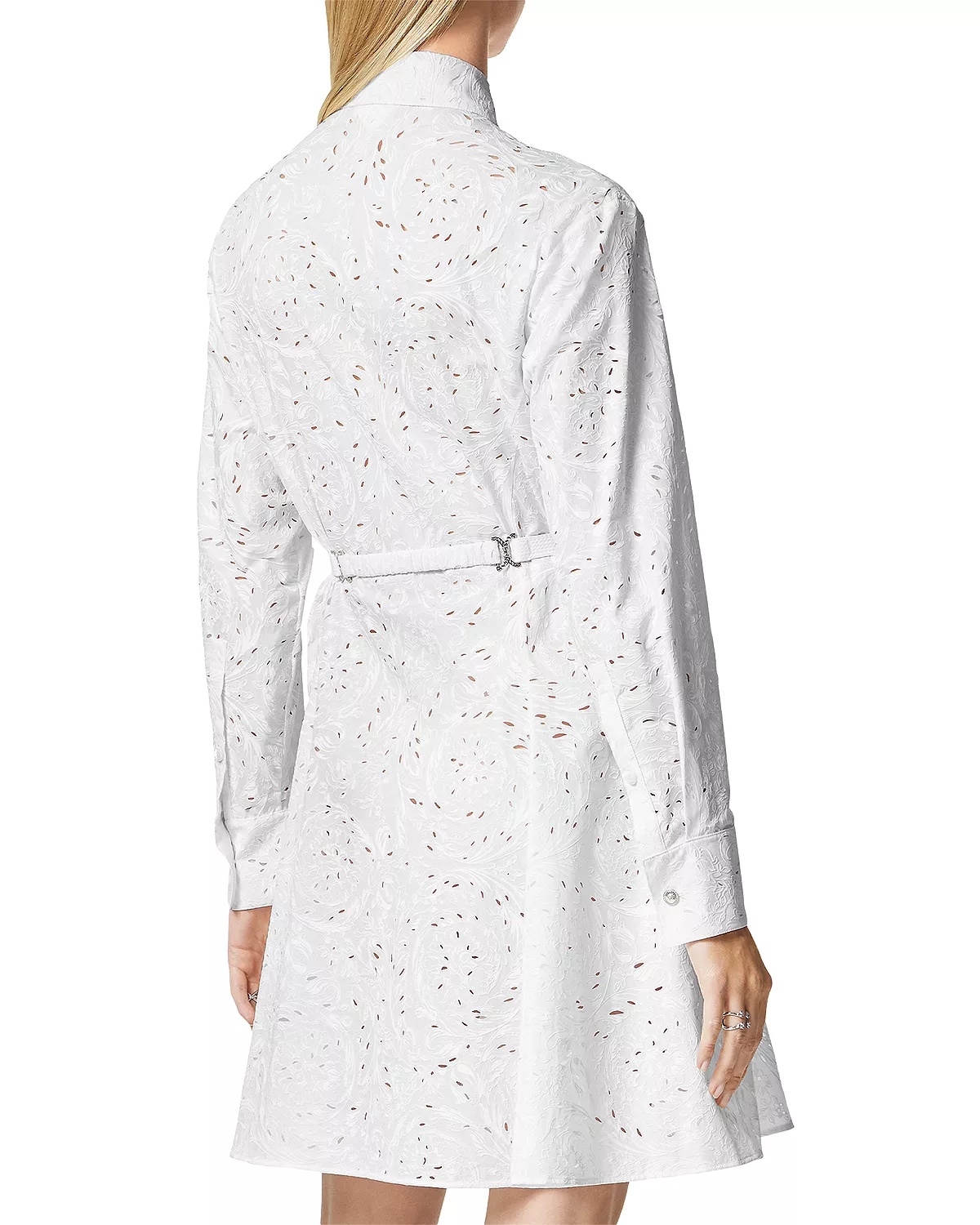 Eyelet Embroidered Shirt Dress - 2