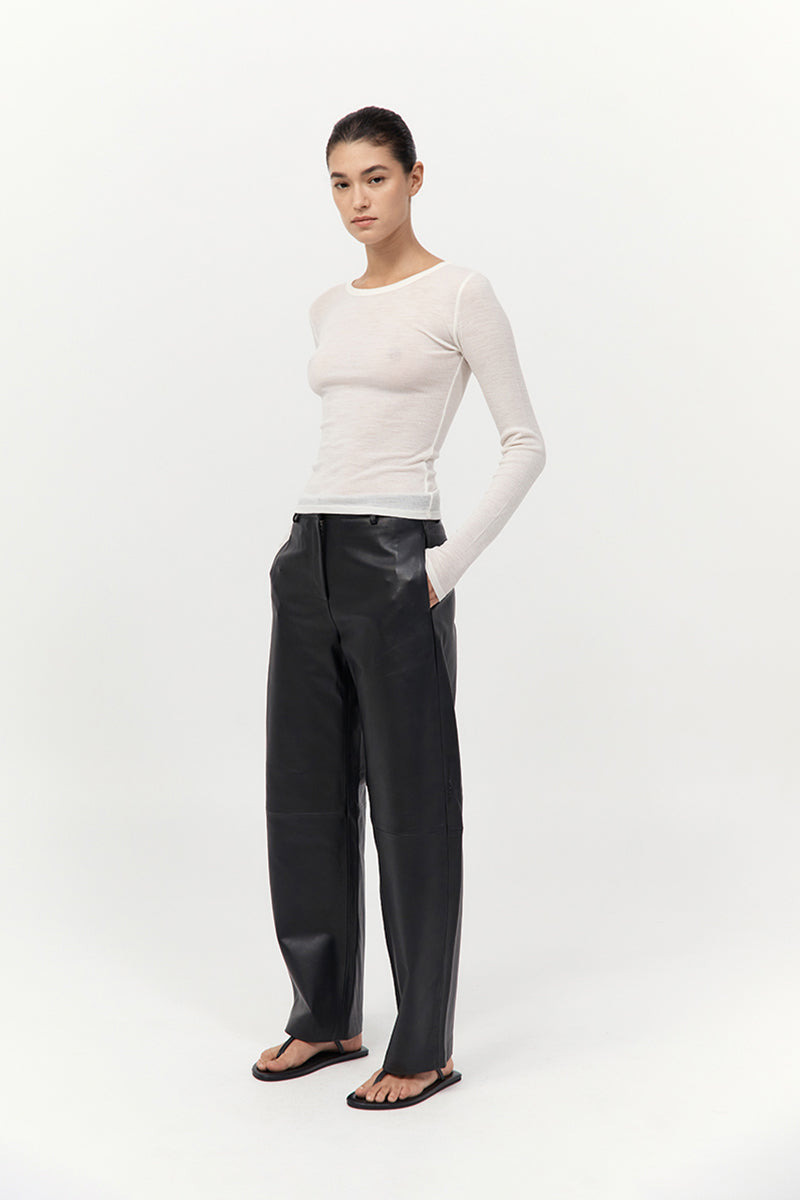 Leather Balloon Pants - Black - 5
