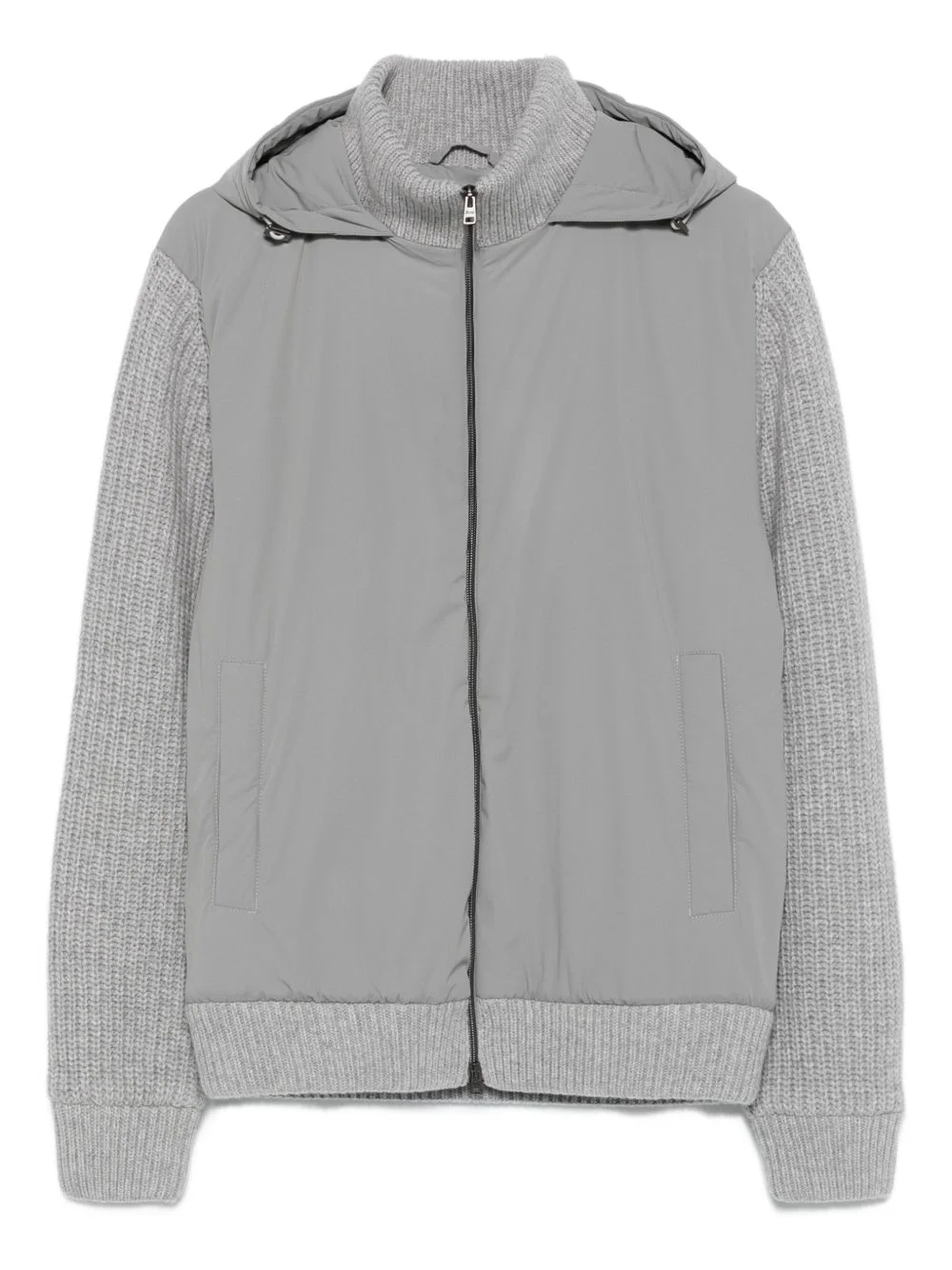 ribbed-knit jacket - 1