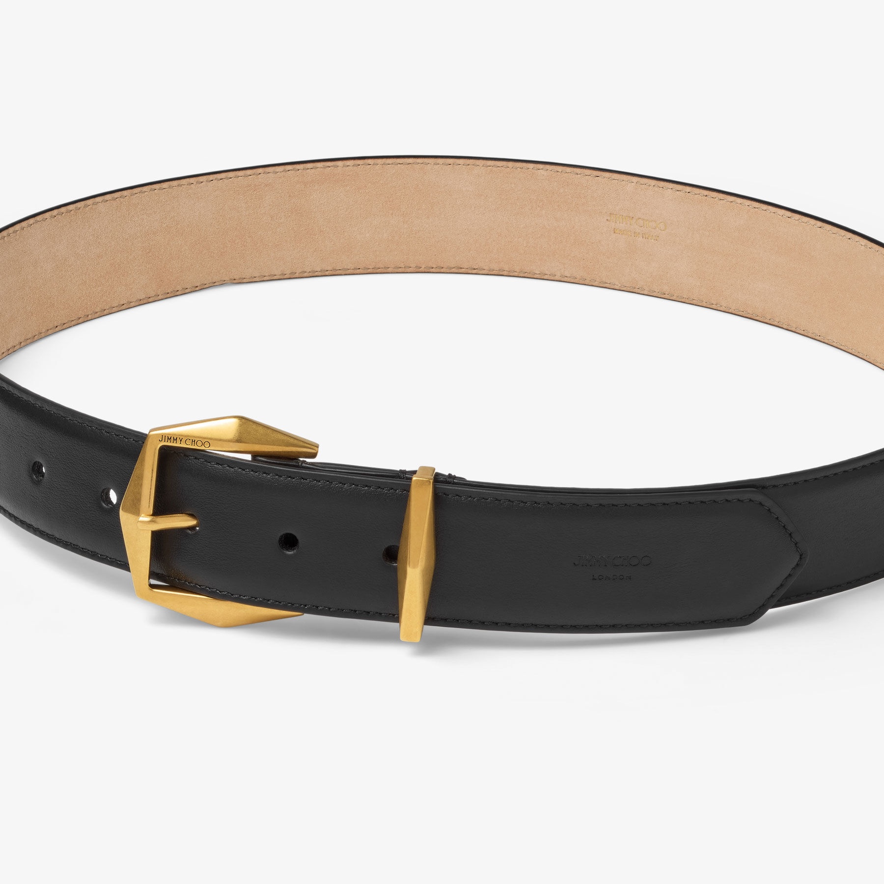 Diamond Buckle Belt
Black Leather Diamond Belt - 4