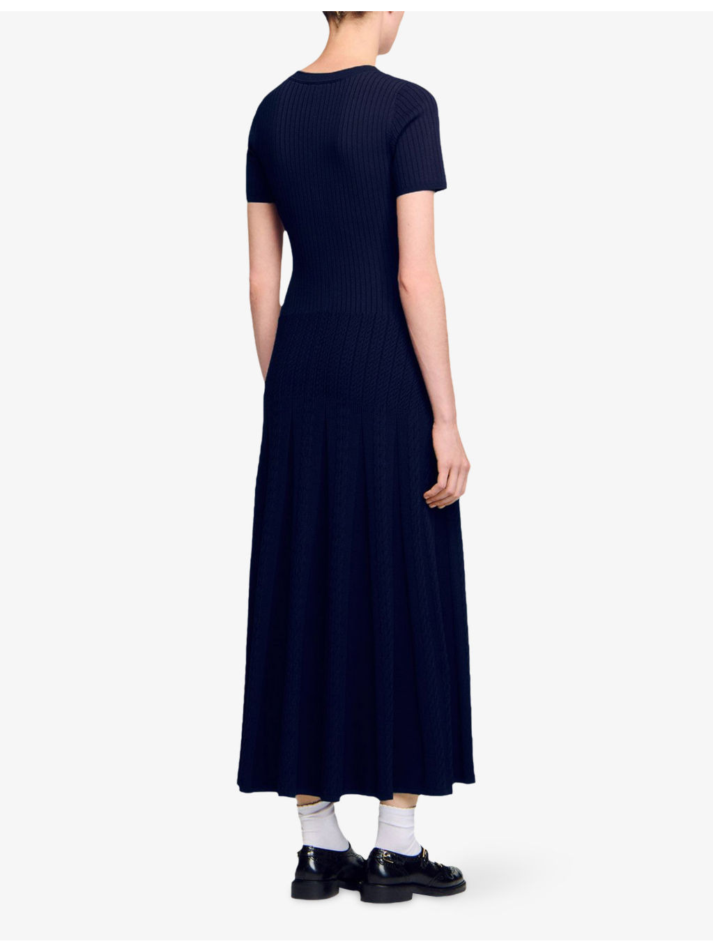 Round-Neck Button-Down Stretch-Knit Maxi Dress - 4