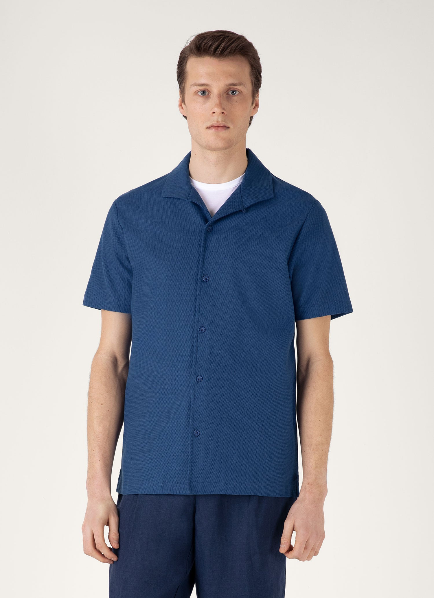 Short Sleeve Textured Jersey Shirt - 2