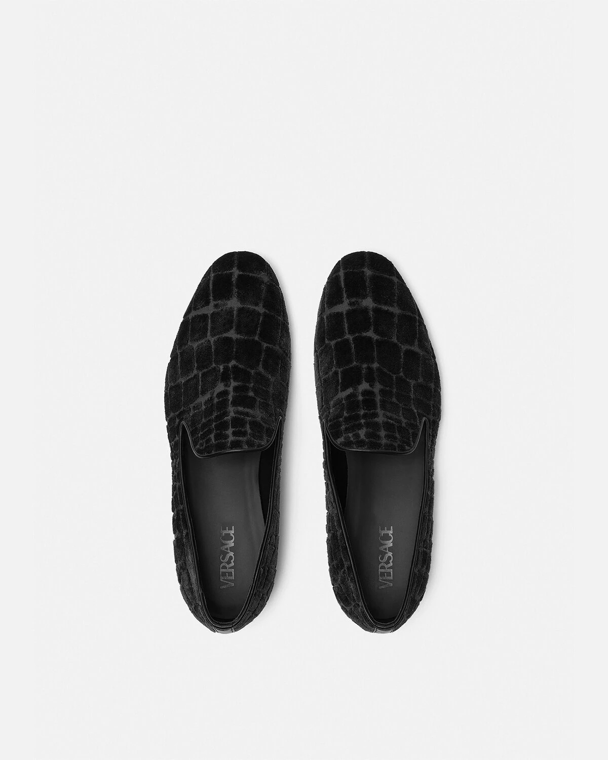 Croc-Effect Velvet Devoré Slippers - 3