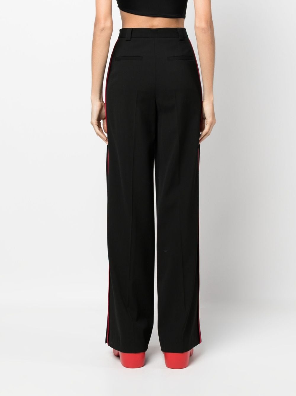 stripe-detailing tailored-cut trousers - 4