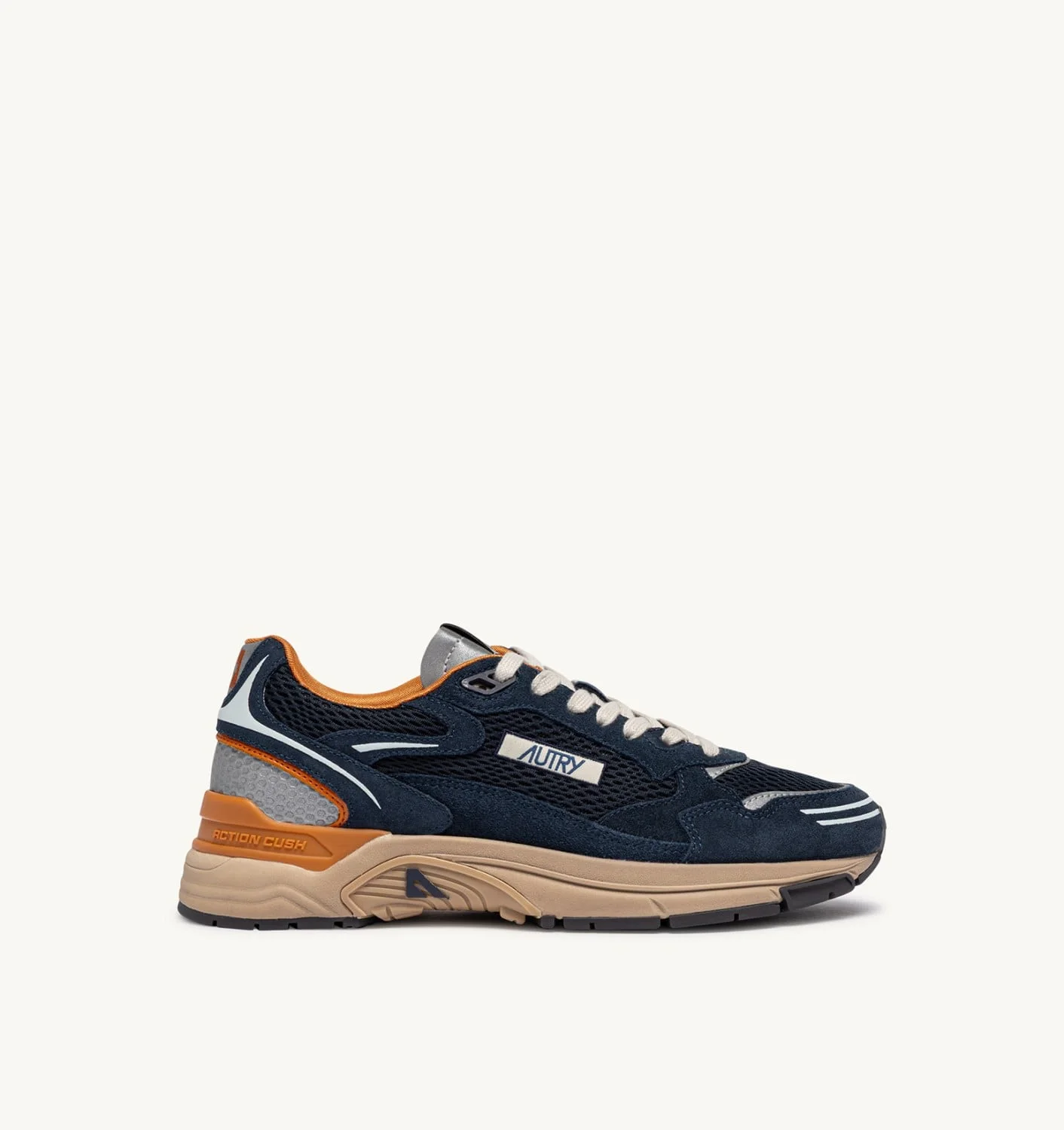 HYPERWAY SNEAKERS IN MIDNIGHT AND TOMATO CREAM SUEDE AND MESH - 1