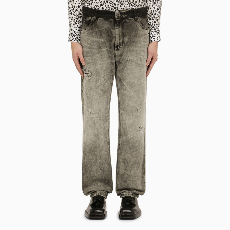 LIGHT GREY DELAVÉ DENIM JEANS - 1