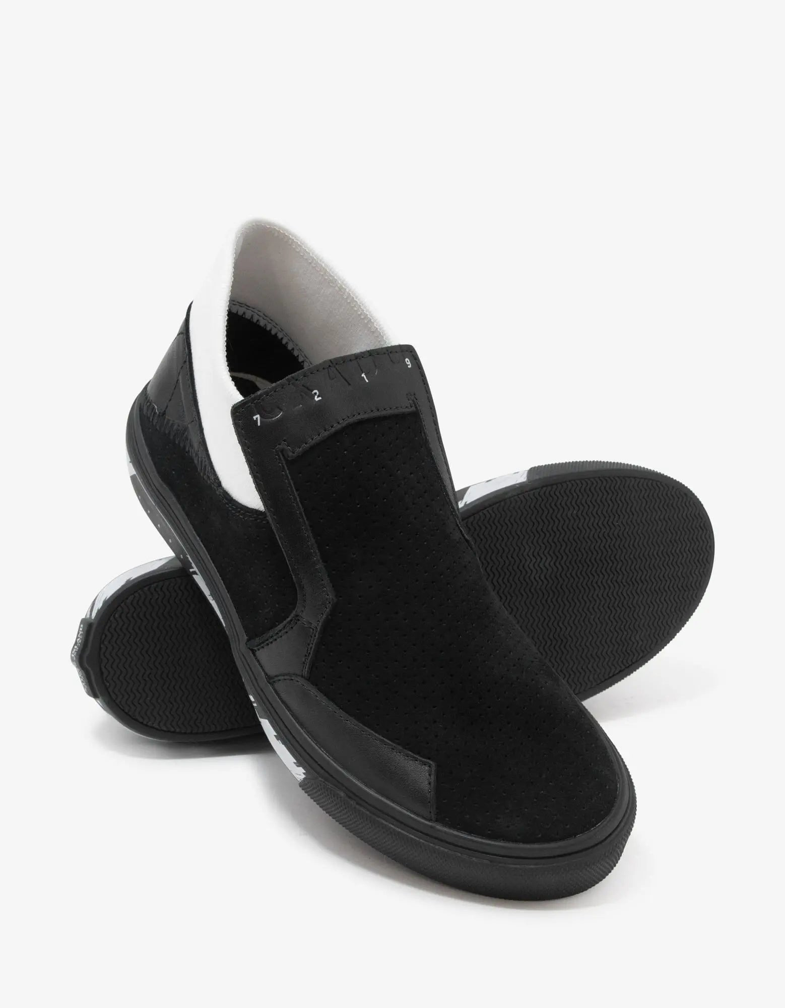Stone Island Shadow Project Black Leather Slip-On Trainers - 3