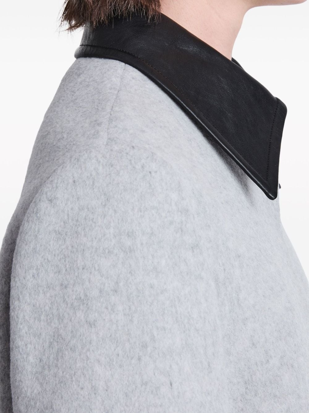 Bridget leather-collar cropped jacket - 6