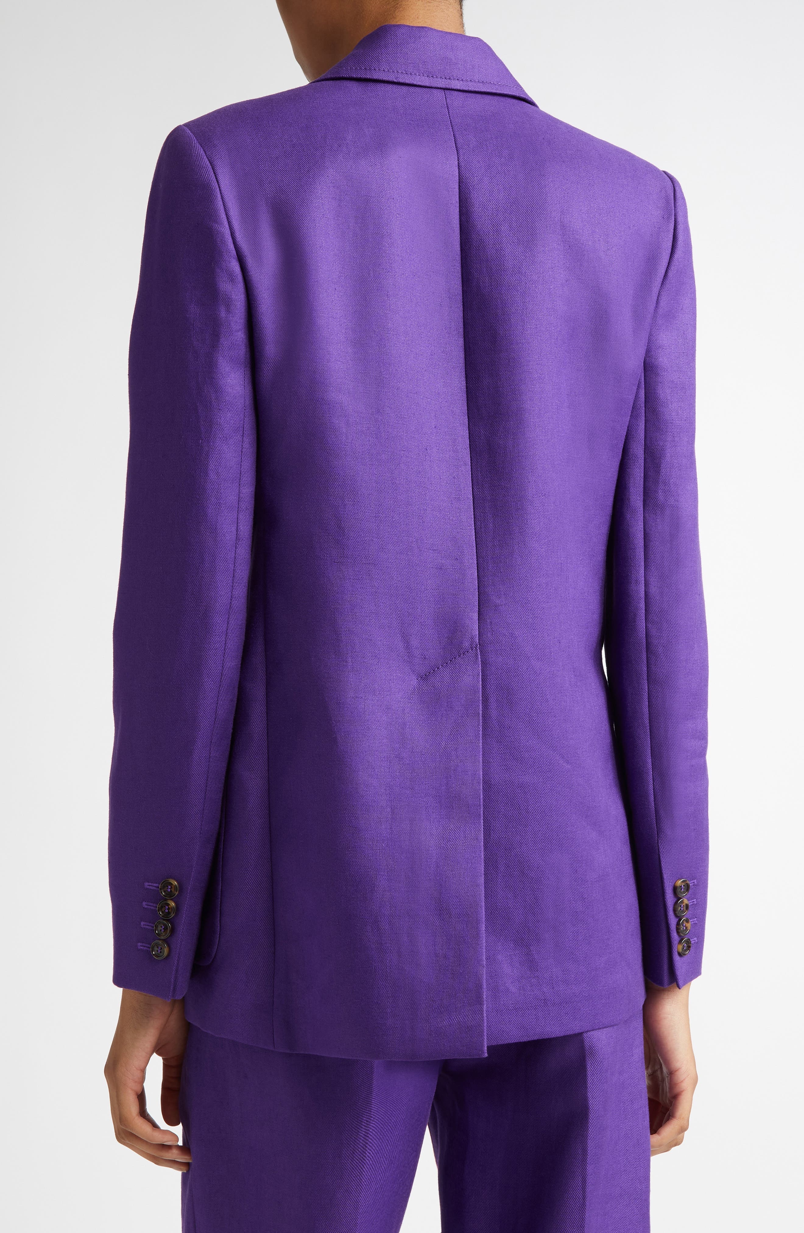 Max Mara Guglia Linen Blazer in Purple at Nordstrom - 3