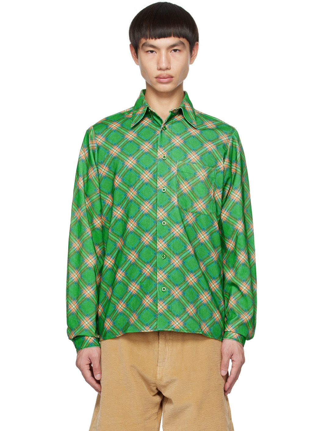 Green Plaid Shirt - 1