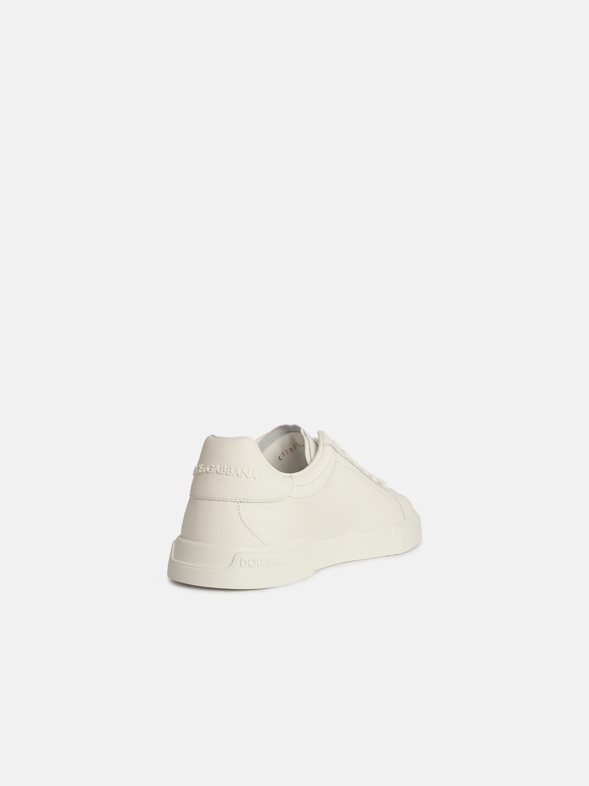 'PORTOFINO' WHITE LEATHER SNEAKERS - 3