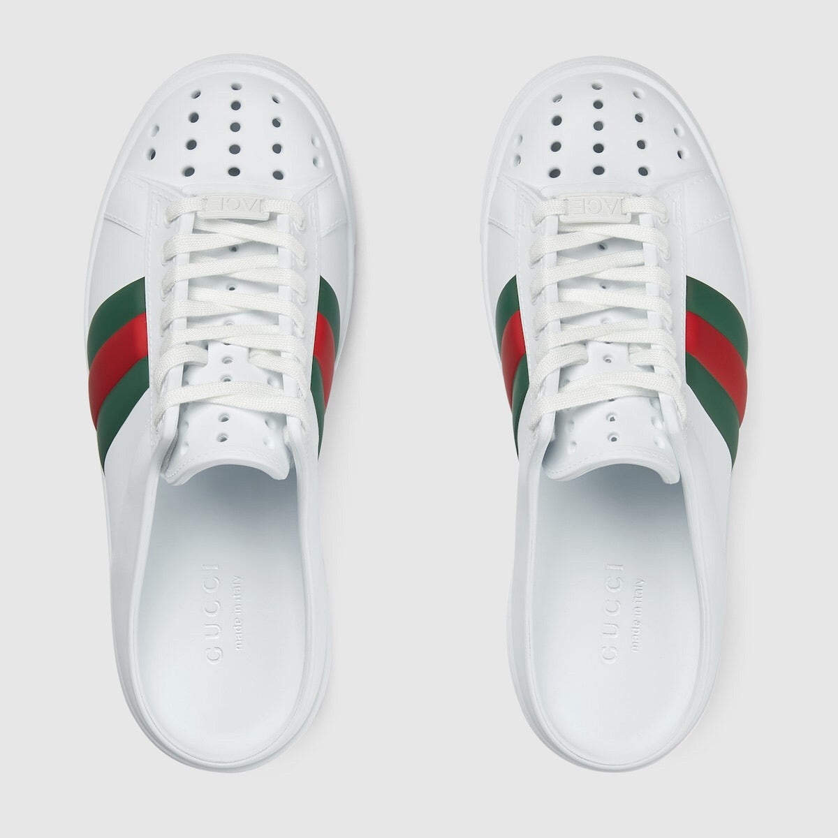 Gucci Ace Web Rubber Mules - 3