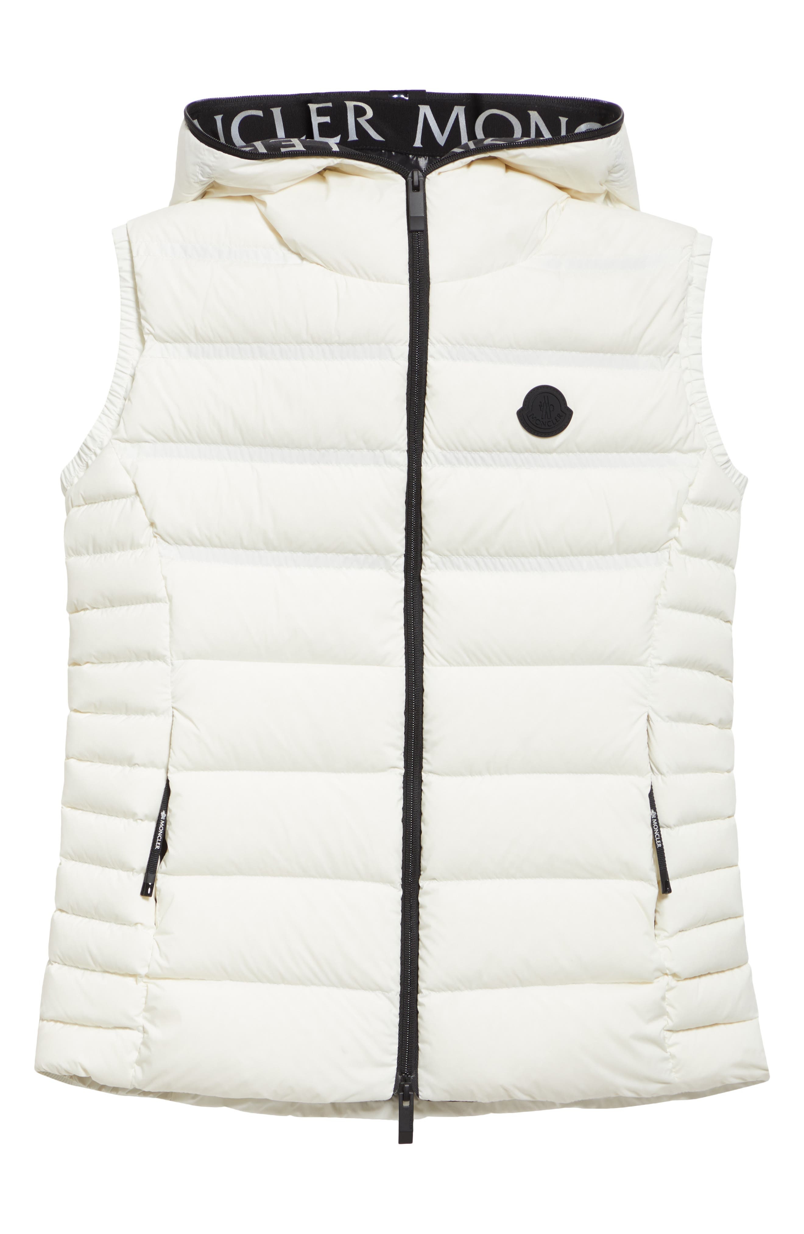 Moncler Aliterse Down Hooded Vest in Silk White at Nordstrom - 6