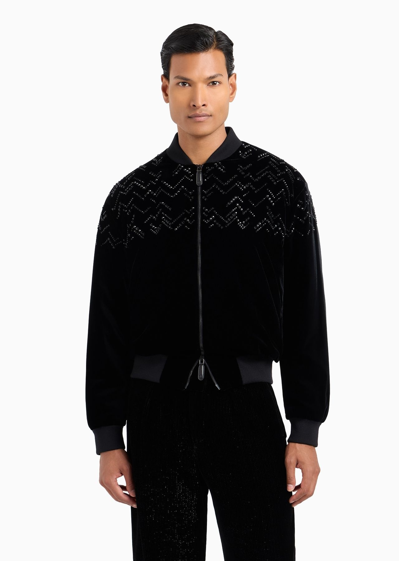 Giorgio’s velvet bomber jacket with applied rhinestones - 2