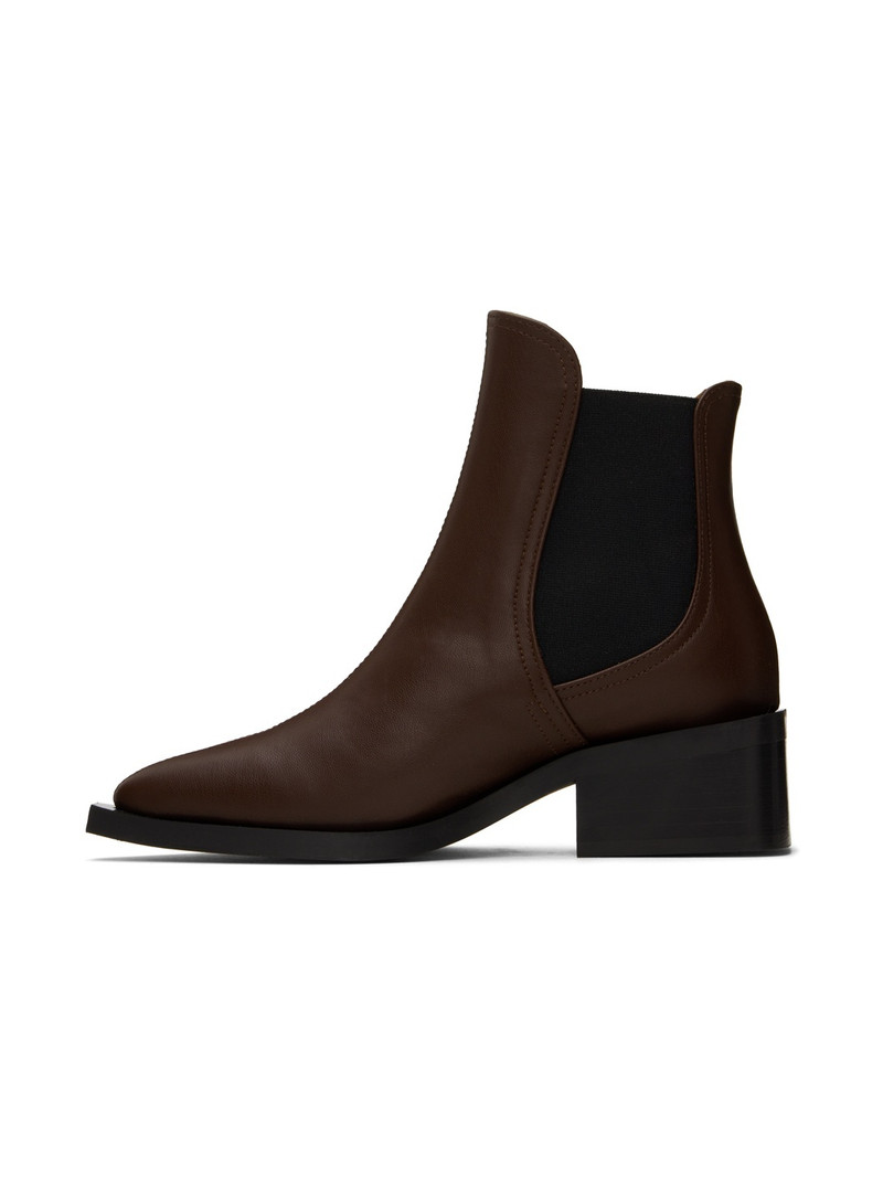 Brown Feminine Buckle Chelsea Boots 3