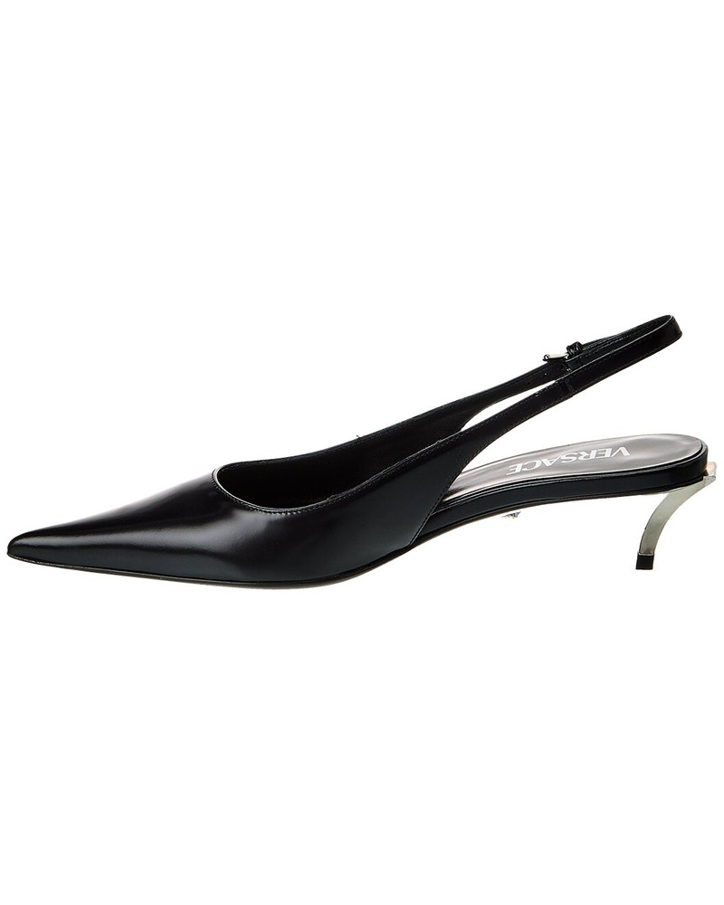 VERSACE 40mm Leather slingback pumps outlook