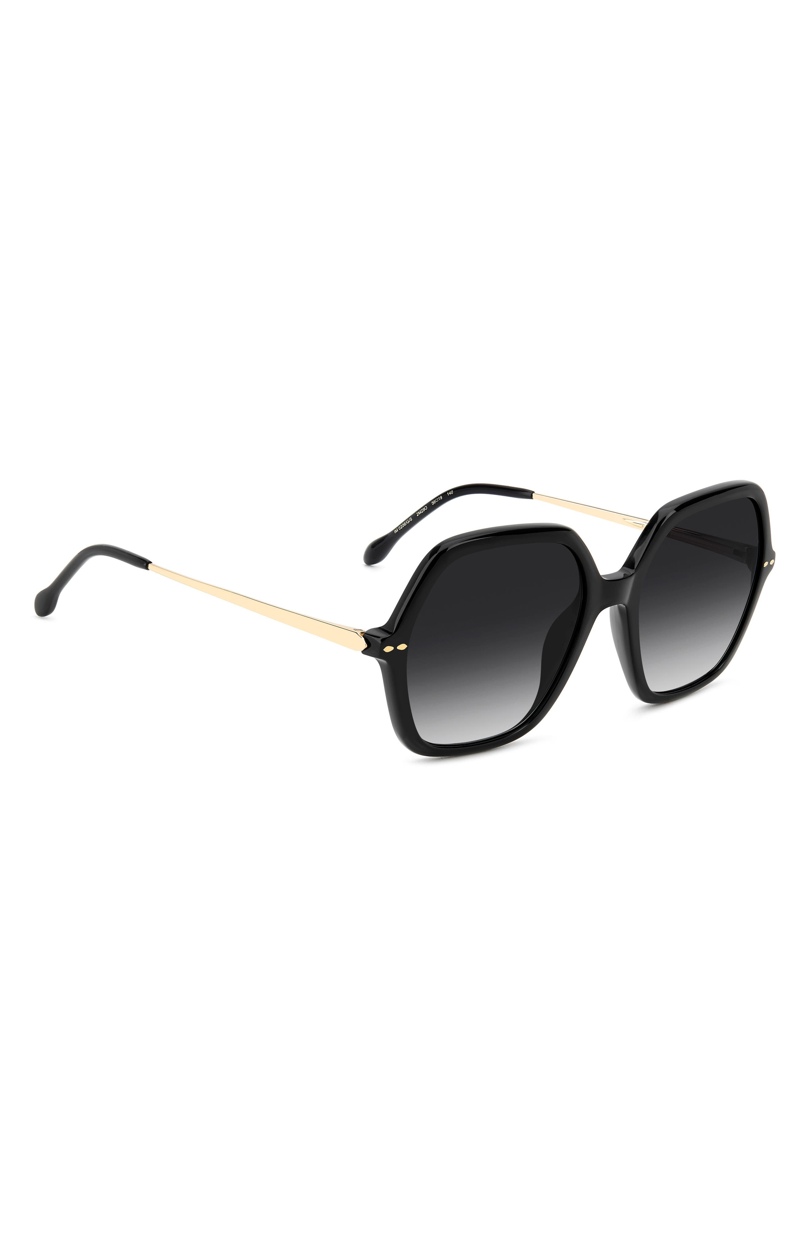 Isabel Marant 56mm Gradient Square Sunglasses in Black Gold/Dark Grey Sf at Nordstrom - 4