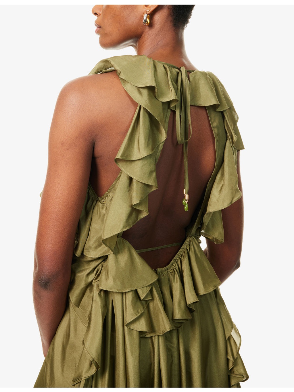 Cascadian Ruffled Silk Midi Dress - 5