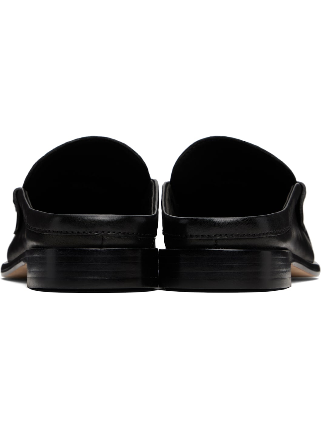 Black Carter Leather Mule Loafers - 2