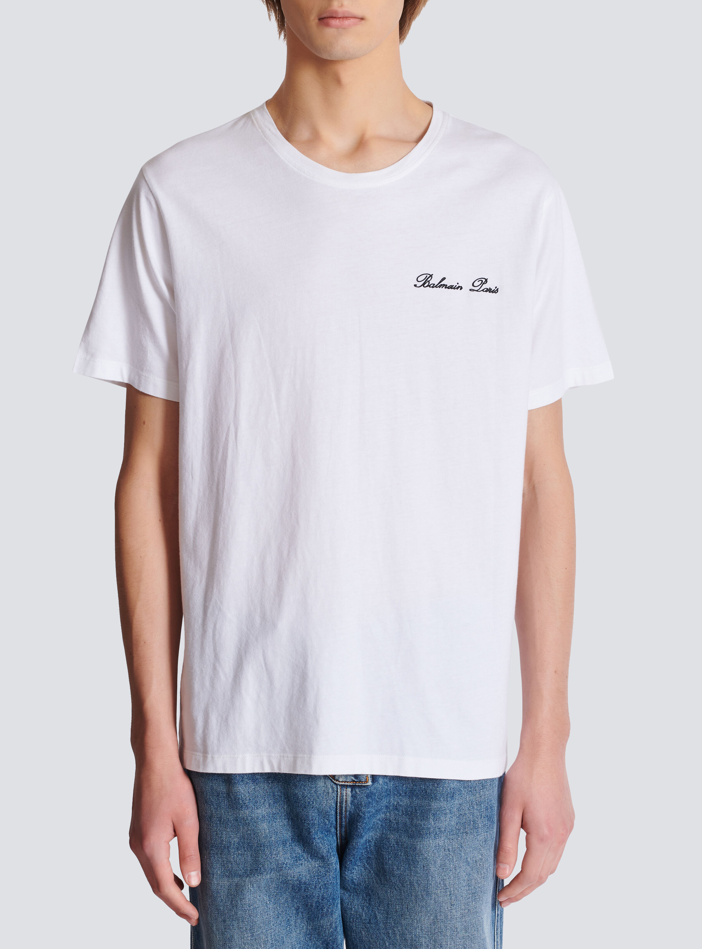 Embroidered Balmain Signature T-shirt - 5