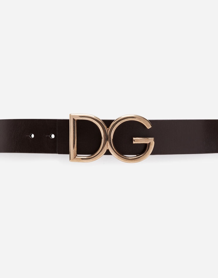 Belt in leather with logoed plate - 2