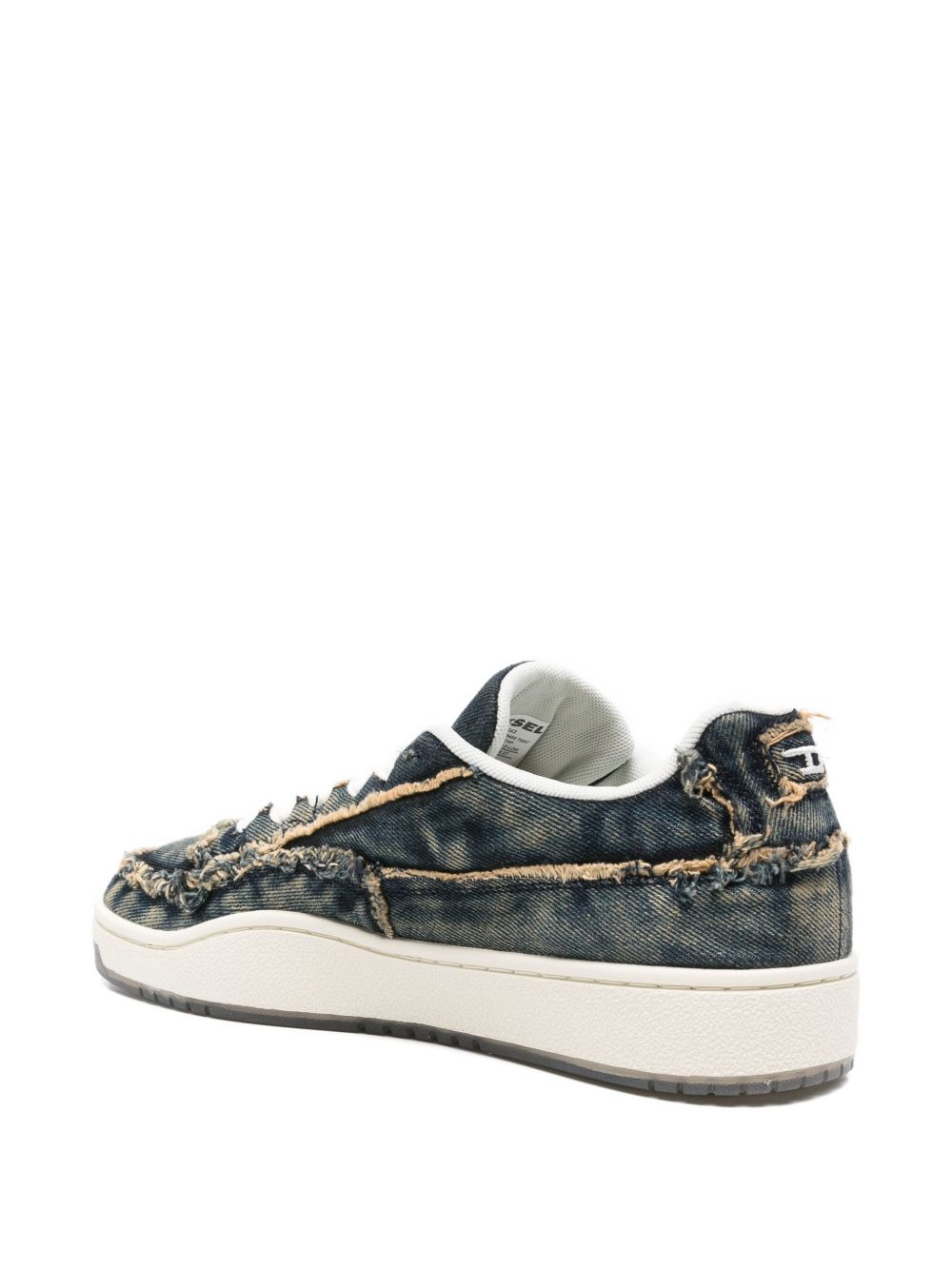 frayed denim sneakers - 3