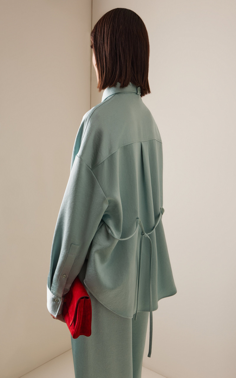 Caroline Crinkled Crepe Shirt blue 4