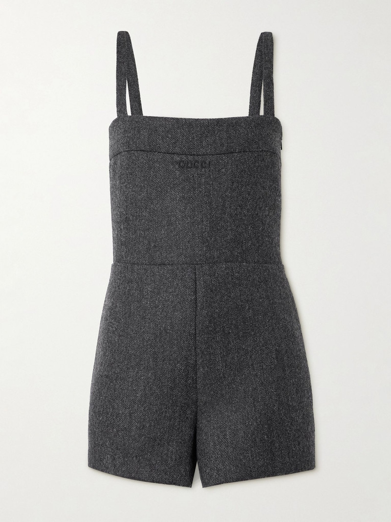 Open-back wool-twill playsuit Dark gray 1