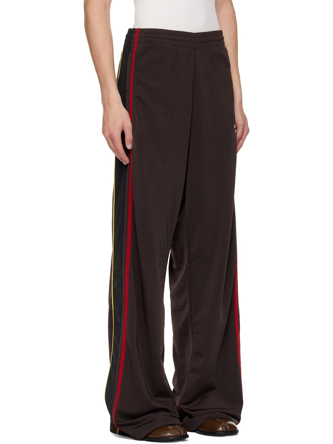 Brown Wide Leg Track Pants - 2
