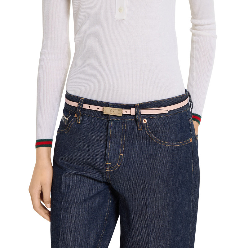 Thin belt with plaque buckle 3