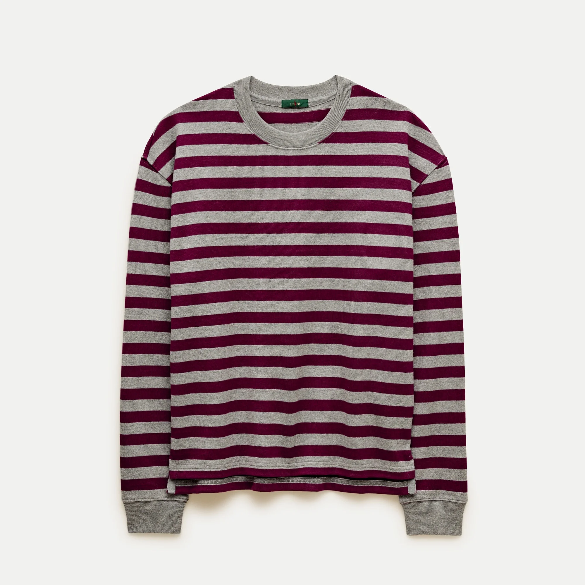 Long-sleeve crewneck in striped maritime jersey - 1
