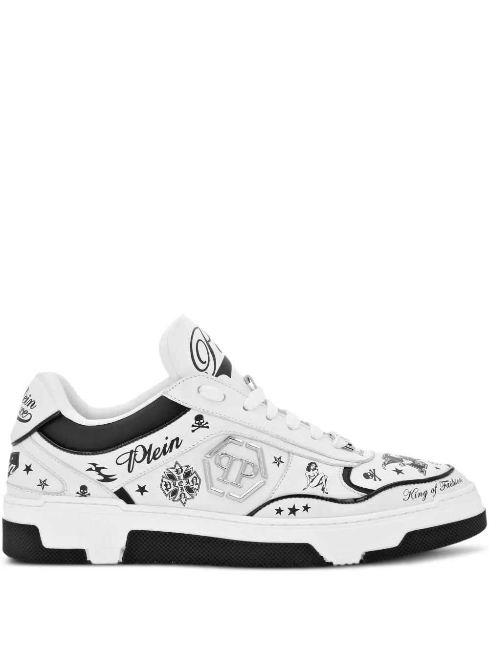 tattoo-print sneakers - 1
