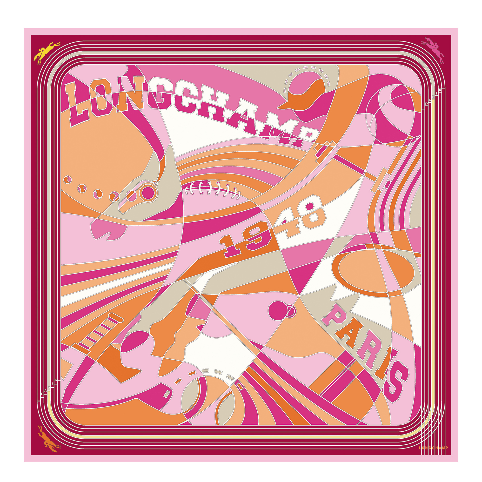 Longchamp League Silk scarf 90 Orange - OTHER - 1