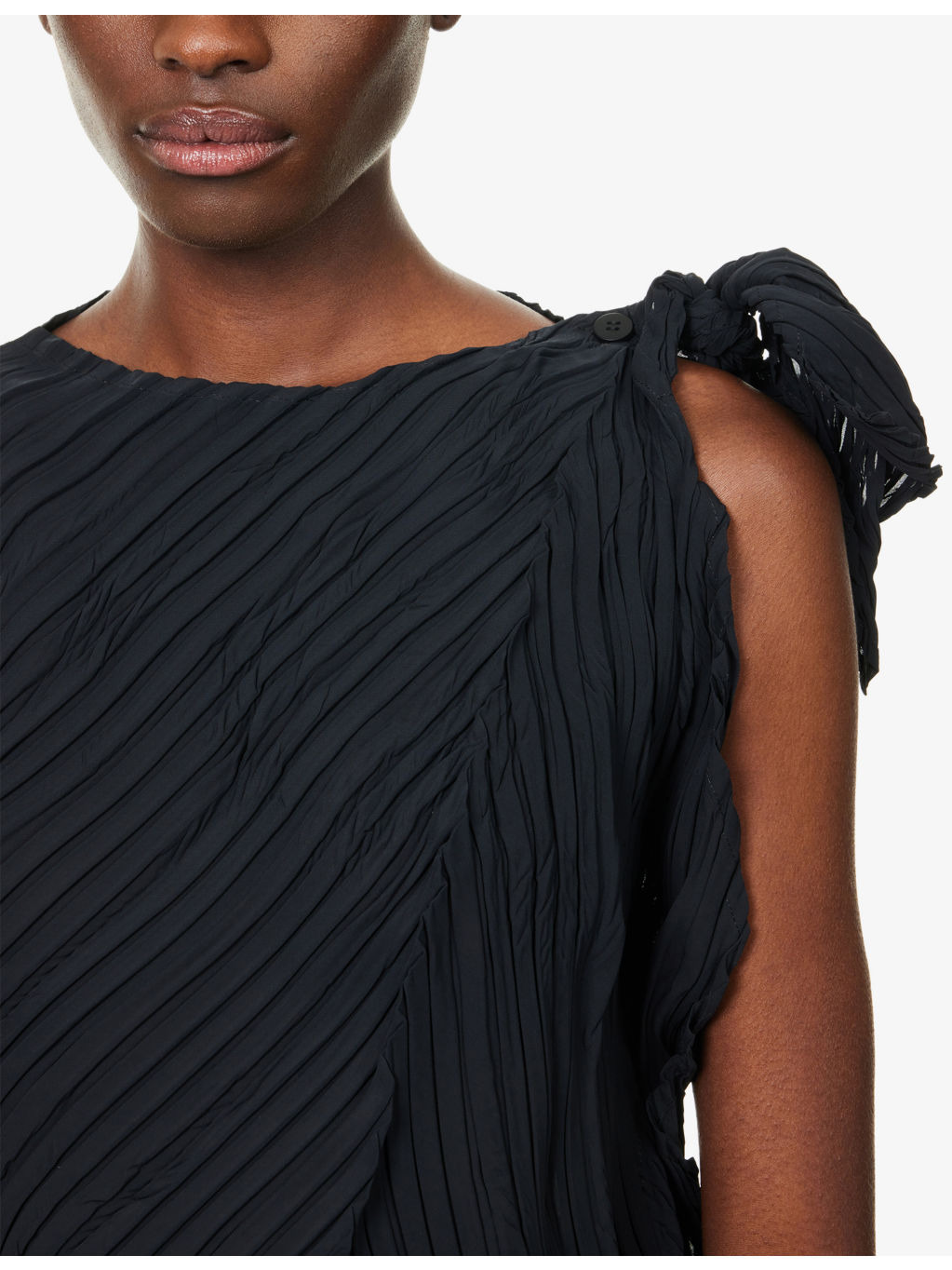 Asymmetric One-Shoulder Knitted Top - 5