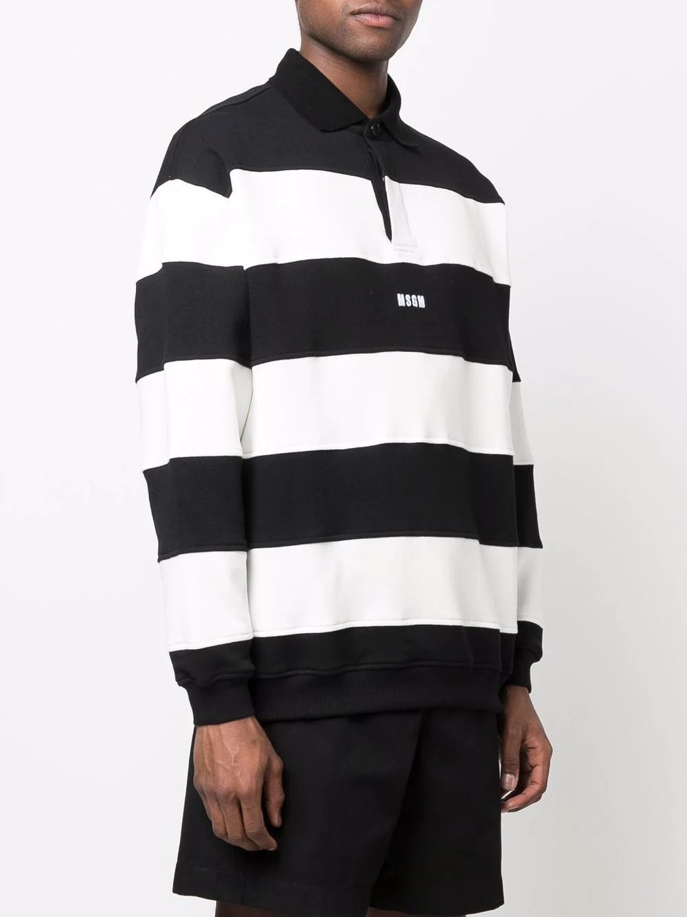 striped long-sleeve polo shirt - 3