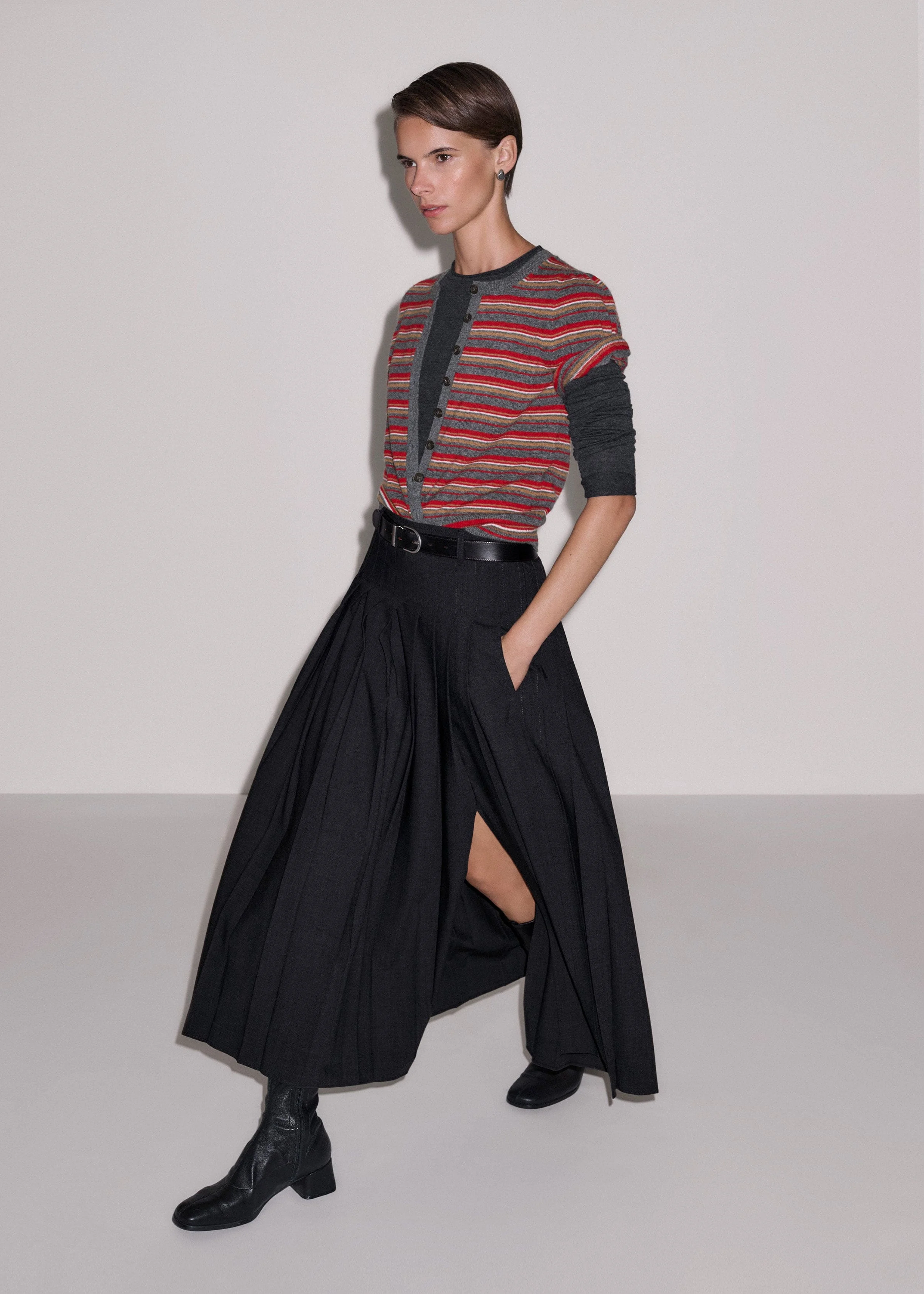 Pleated Maxi Skirt - 1