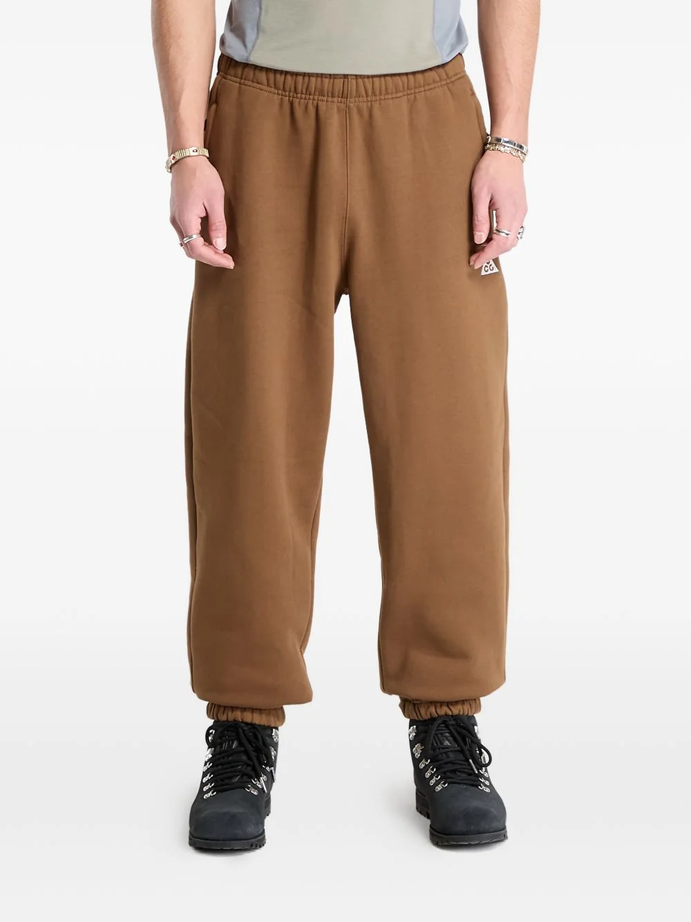 logo elasticated trousers - 1