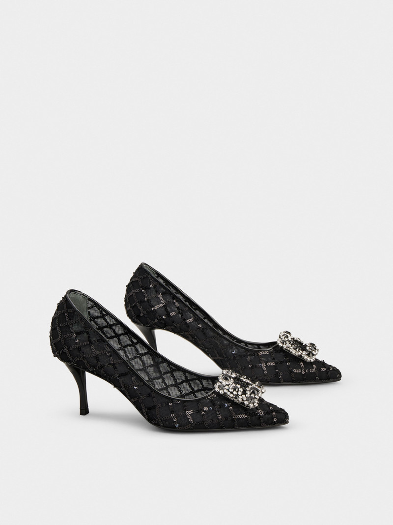 Roger Vivier Efflorescence Pumps in net fabric outlook