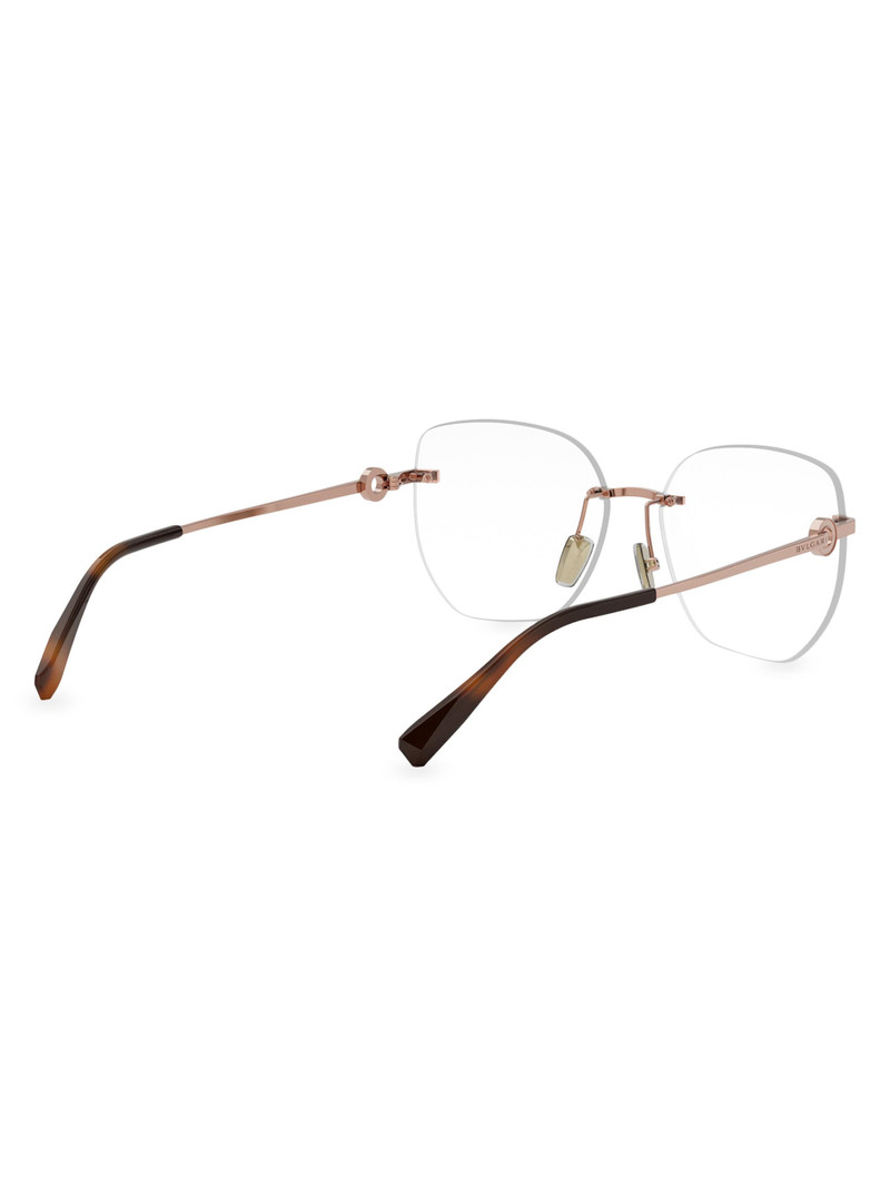 Women's 56MM Geometric Optical Glasses - Rose Gold 6
