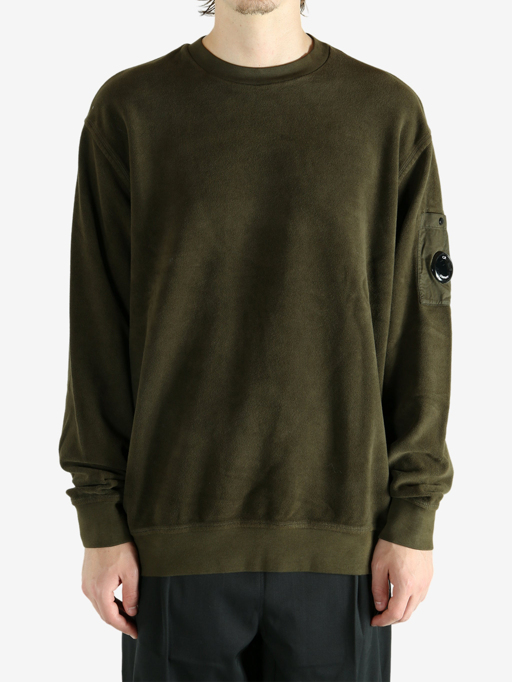 C.P. COMPANY - Men Brushed Emerized Diagonal Fleece Crewneck - 1