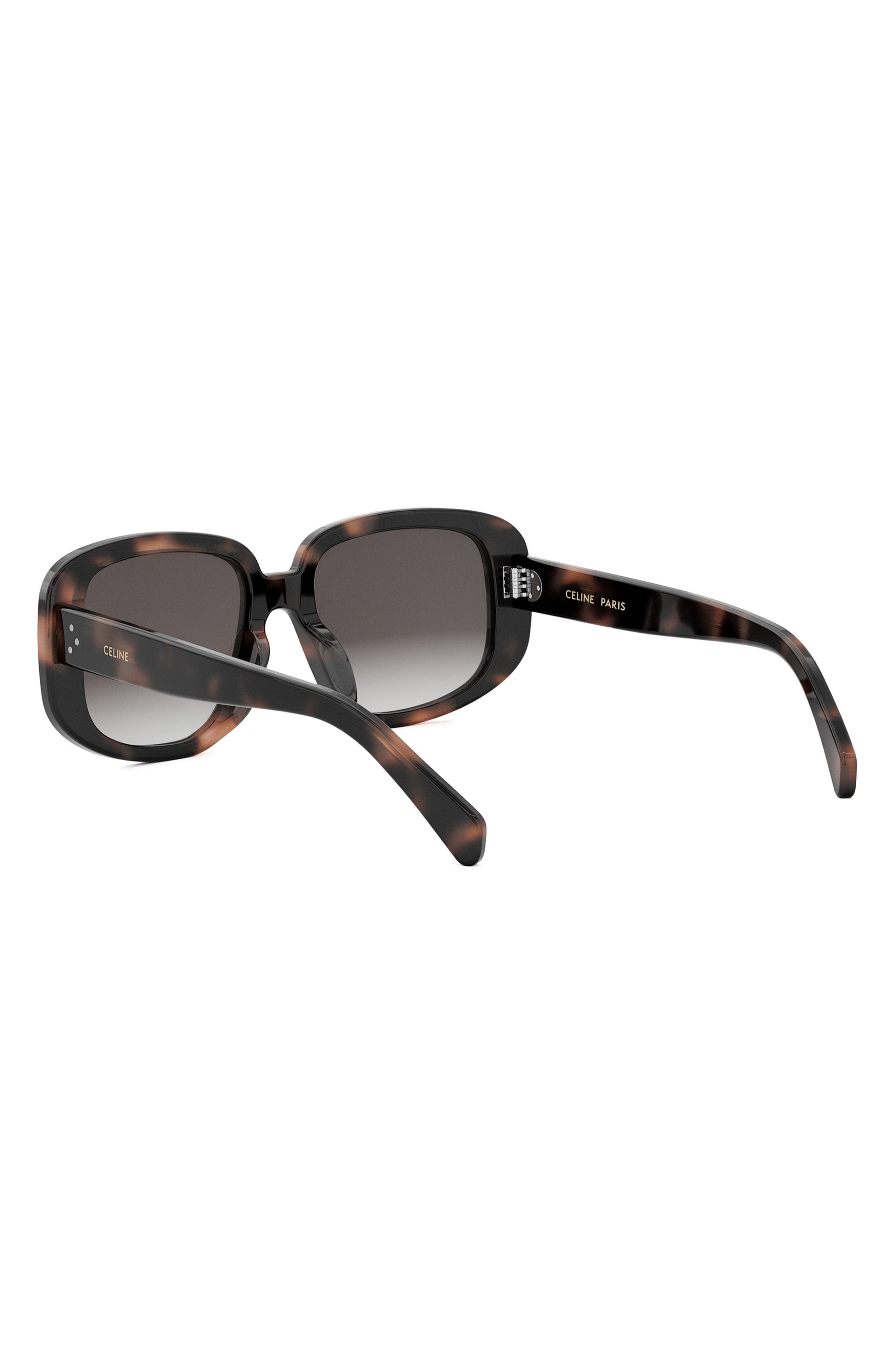 CELINE Bold 3 Dots 55mm Geometric Sunglasses in Havana /Gradient Roviex at Nordstrom - 4