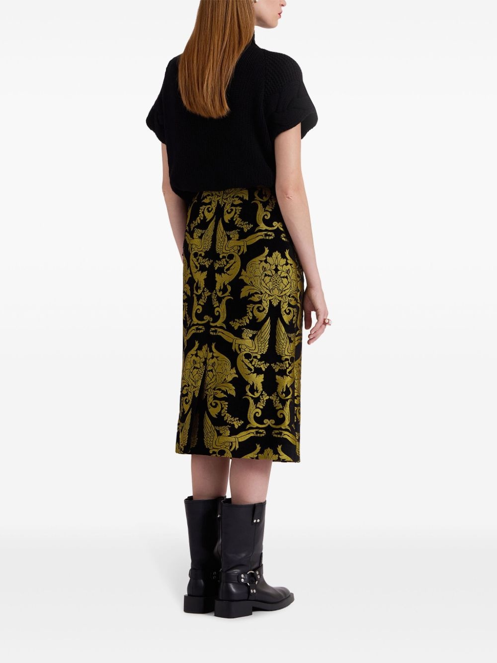 printed pencil skirt - 3